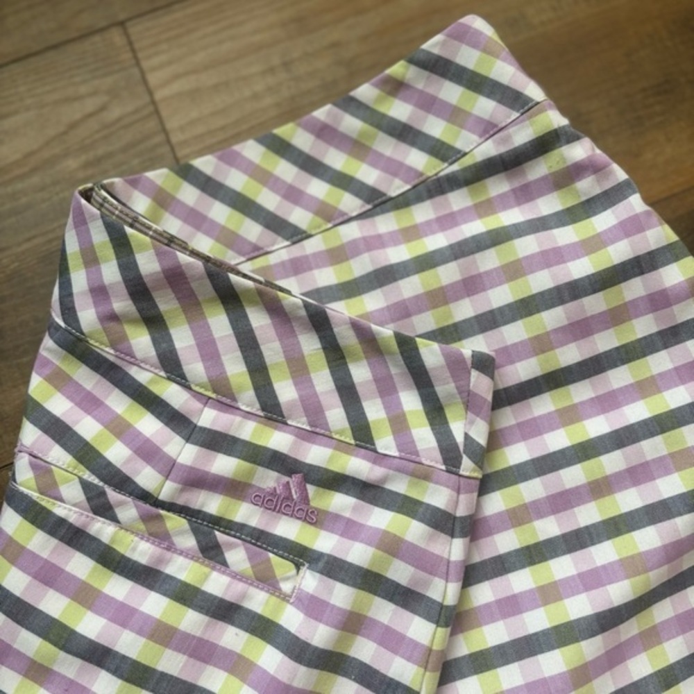 Adidas Climacool Size 8‎ Lavender Green Navy Plaid Pickleball Tennis Golf Skort